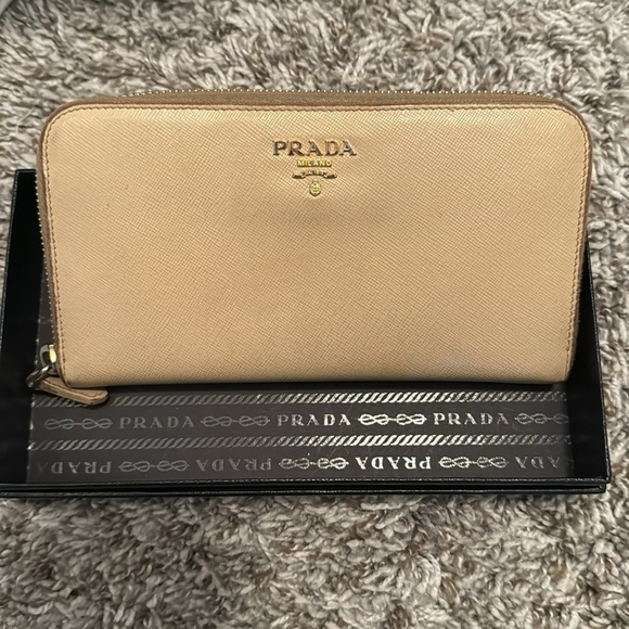 PRADA Beige/ Tan color Purse/ wallet - Picture 2 of 12